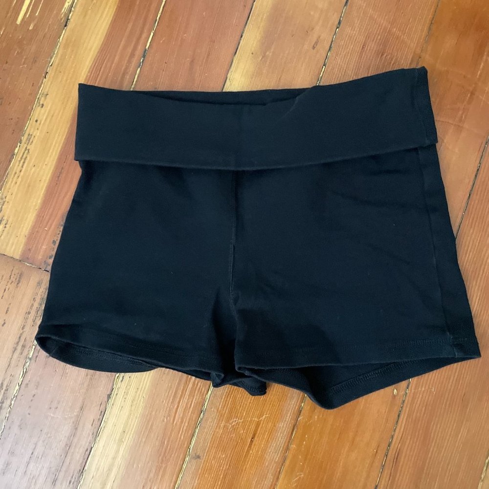 Stretchy black workout shorts